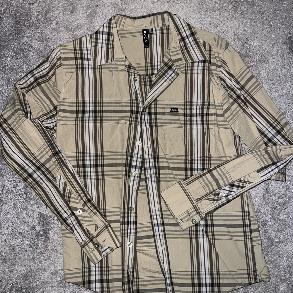 RVCA Beige Plaid Shirt